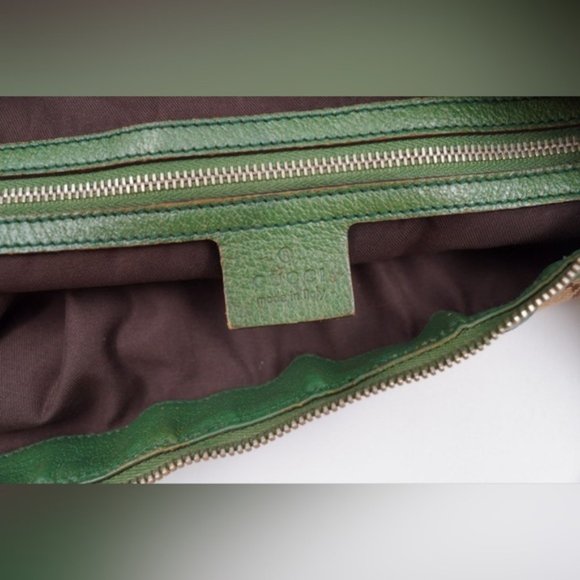 Gucci GG Bamboo Ring Hobo-green & beige - Picture 14 of 15